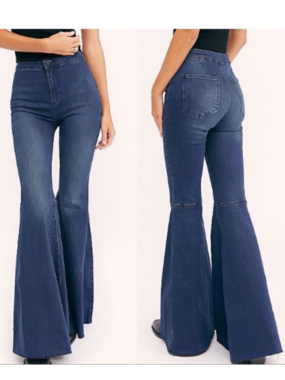 Free People Just Float On Flare Jeans in Amazon Blue